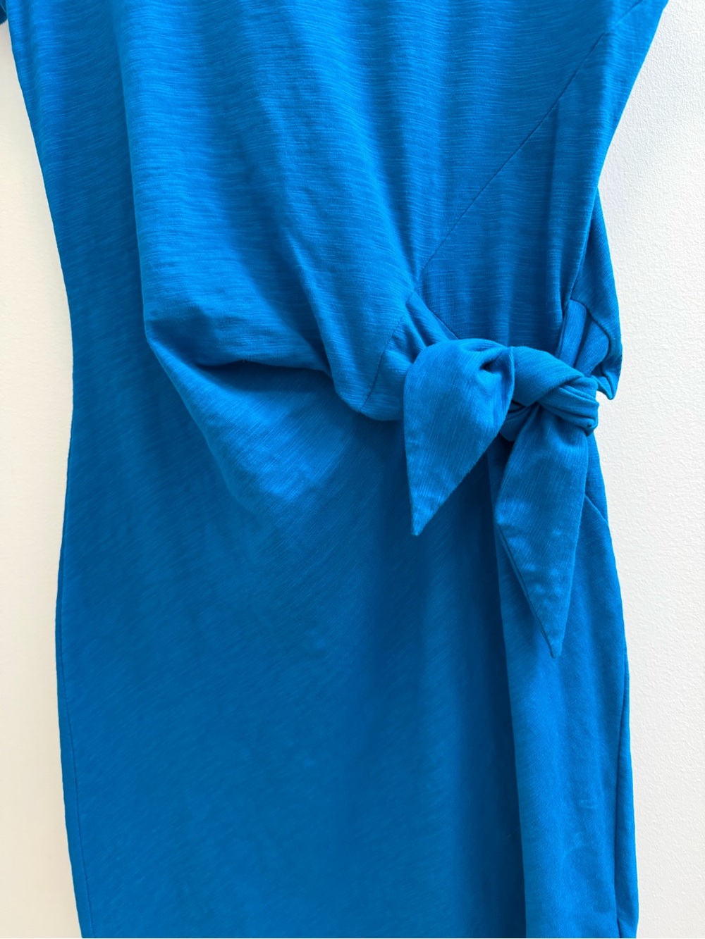 Express Blue Short-Sleeve Tie-Front Knot Mini Dress - size XXS - Picture 3 of 7